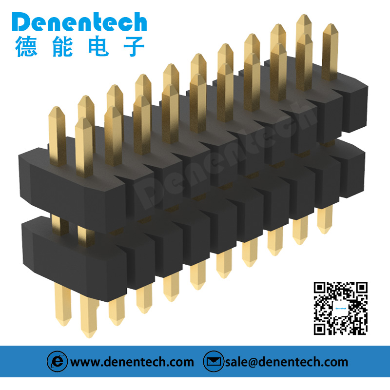 Denentech Factory direct sale 1.0mm  dual row dual plastic straight DIP pin header